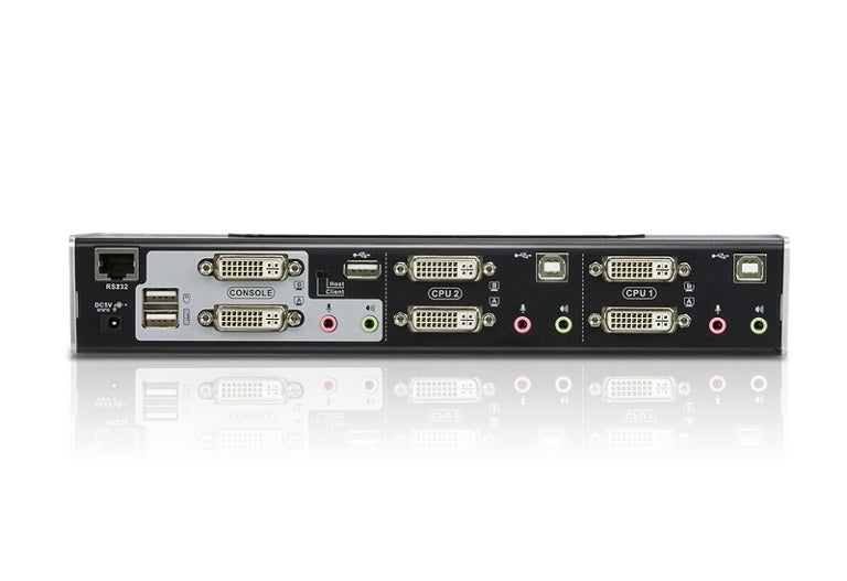 Aten Desktop KVMP Switch 2 Port Dual Display DVI Dual Link w/ audio, 2x Custom KVM Cables Included, 2x USB Port, Selection Via Front Panel - Image 2