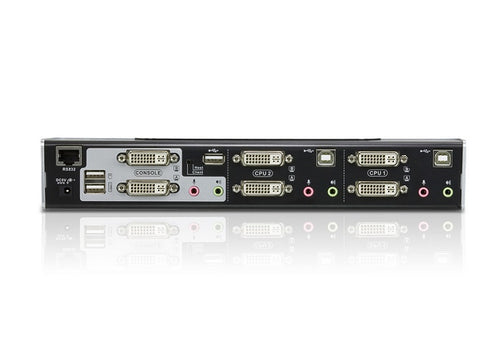 Aten Desktop KVMP Switch 2 Port Dual Display DVI Dual Link w/ audio, 2x Custom KVM Cables Included, 2x USB Port, Selection Via Front Panel - Image 2