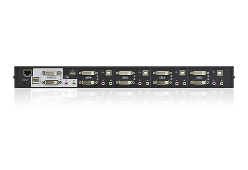Aten Desktop KVMP Switch 4 Port Dual Display DVI Dual Link w/ audio, 2x Custom KVM Cables Included, 2x USB Port, Selection Via Front Panel - Image 2