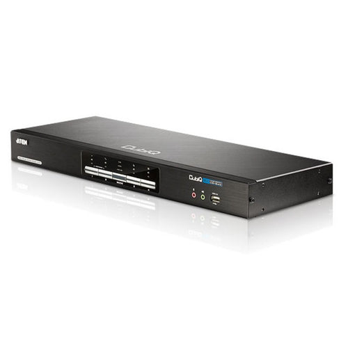 Aten Desktop KVMP Switch 4 Port Dual Display DVI Dual Link w/ audio, 2x Custom KVM Cables Included, 2x USB Port, Selection Via Front Panel - Image 1
