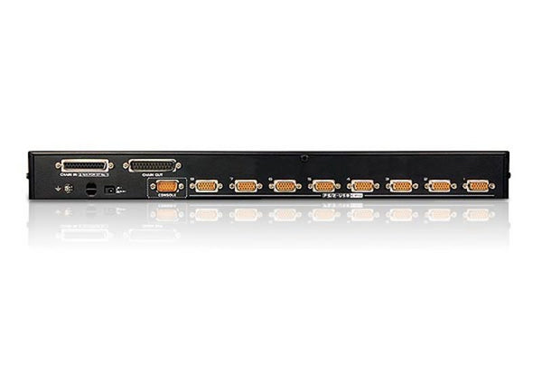 Aten Rackmount KVM Switch 8 Port VGA PS/2-USB, 2x Custom KVM Cables Included, Broadcast Mode, Daisy Chainable for up to 256 Devices