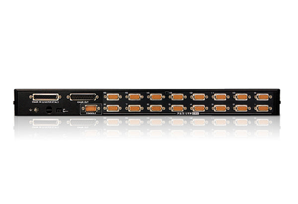 Aten 16 Port Rackmount USB-PS/2 VGA KVMP Switch with USB 2.0 Hub and Daisy Chain, Superior video quality - up to 2048 x 1536; DDC2B