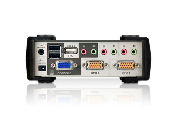 Aten Desktop KVMP Switch 2 Port Single Display VGA w/ audio & OSD, 2x Custom KVM Cables Included, 2x USB Port, Selection Via Front Panel