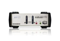 Aten Desktop KVMP Switch 2 Port Single Display VGA w/ audio & OSD, 2x Custom KVM Cables Included, 2x USB Port, Selection Via Front Panel - Image 3