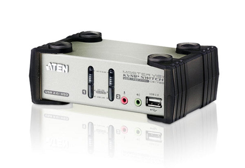 Aten Desktop KVMP Switch 2 Port Single Display VGA w/ audio & OSD, 2x Custom KVM Cables Included, 2x USB Port, Selection Via Front Panel - Image 5