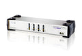 Aten Desktop KVMP Switch 4 Port Dual Display VGA w/ audio, 4x Custom KVM Cables Included, 2x USB Port, Selection Via Front Panel - Image 1