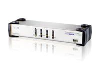 Aten Desktop KVMP Switch 4 Port Dual Display VGA w/ audio, 4x Custom KVM Cables Included, 2x USB Port, Selection Via Front Panel - Image 1