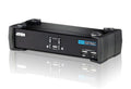 Aten Desktop KVMP Switch 2 Port Single Display DVI w/ audio, 2x Custom KVM Cables Included, 2x USB Port, Selection Via Front Panel - Image 1