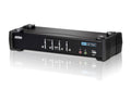 Aten Desktop KVMP Switch 4 Port Single Display DVI w/ audio, 4x Custom KVM Cables Included, 2x USB Port, Selection Via Front Panel - Image 1