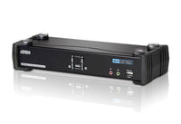 Aten Desktop KVMP Switch 2 Port Single Display DVI w/ 7.1 audio, 2x Custom KVM Cables Included, 2x USB Port, Selection Via Front Panel - Image 1