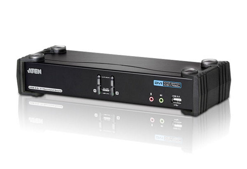 Aten Desktop KVMP Switch 2 Port Single Display DVI w/ 7.1 audio, 2x Custom KVM Cables Included, 2x USB Port, Selection Via Front Panel - Image 5