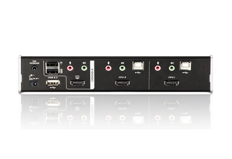 Aten Desktop KVMP Switch 2 Port Single Display HDMI w/ Dolby HD audio, 2x Custom KVM Cables Included, 2x USB Port, Selection Via Front Panel - Image 2