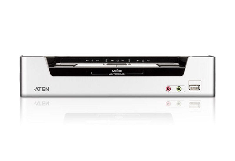 Aten Desktop KVMP Switch 2 Port Single Display HDMI w/ Dolby HD audio, 2x Custom KVM Cables Included, 2x USB Port, Selection Via Front Panel - Image 3