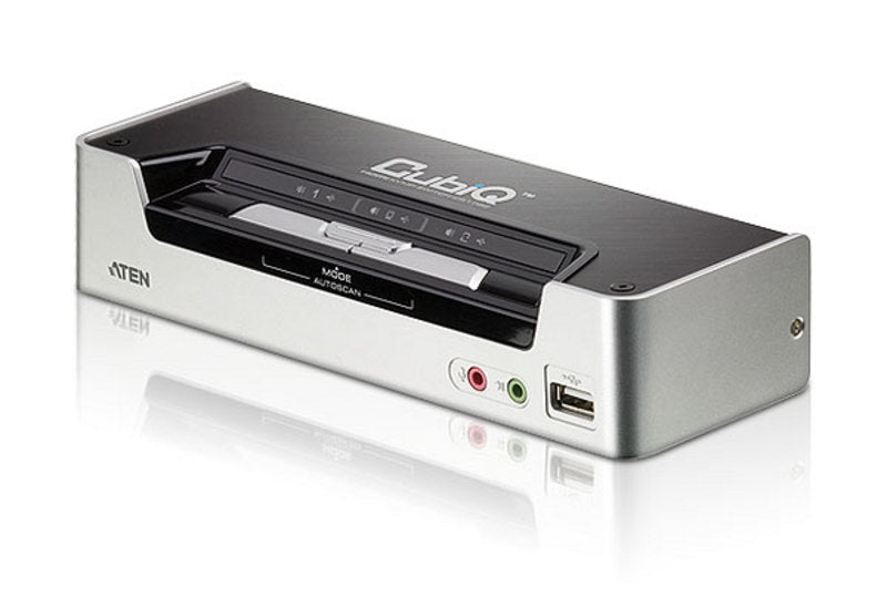 Aten Desktop KVMP Switch 2 Port Single Display HDMI w/ Dolby HD audio, 2x Custom KVM Cables Included, 2x USB Port, Selection Via Front Panel - Image 4