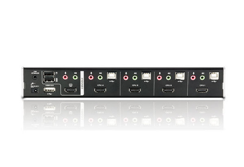 Aten Desktop KVMP Switch 4 Port Single Display HDMI w/ Dolby HD audio, 4x Custom KVM Cables Included, 2x USB Port, Selection Via Front Panel - Image 2