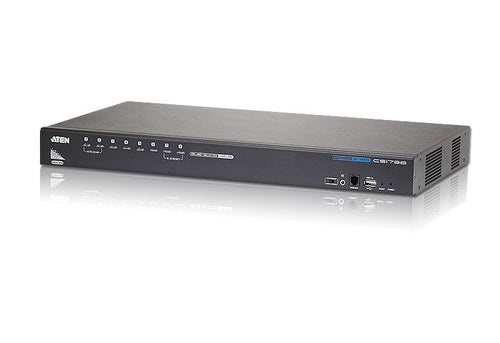 Aten Desktop KVM Switch 8 Port Single Display HDMI w/ Audio, 2x Custom KVM Cables Included, Cascadable Up to 512 Computers via 3 Levels, Multi Display - Image 1