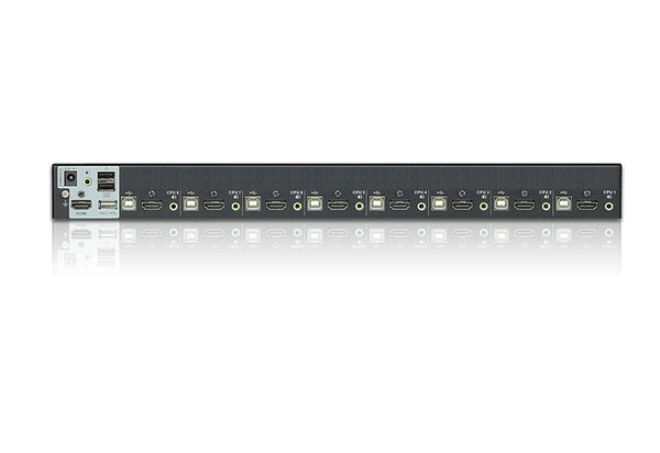 Aten Desktop KVM Switch 8 Port Single Display HDMI w/ Audio, 2x Custom KVM Cables Included, Cascadable Up to 512 Computers via 3 Levels, Multi Display