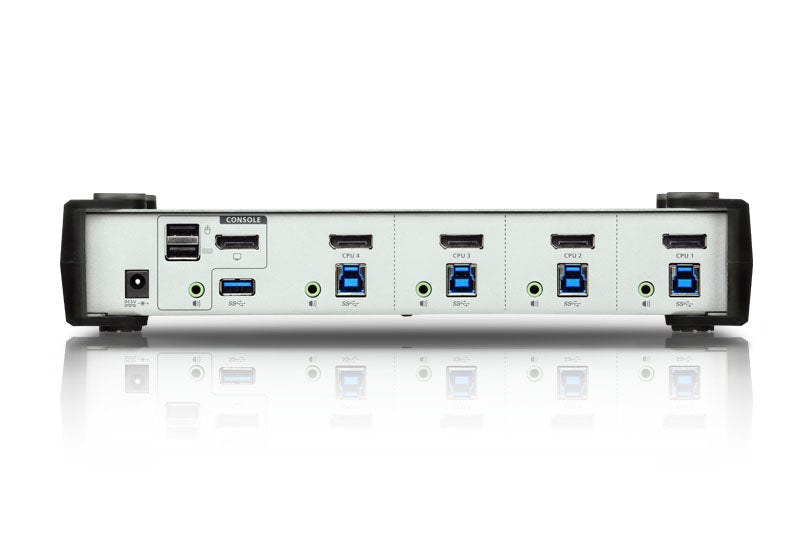 Aten Desktop KVMP Switch 4 Port Single Display DisplayPort w/ audio, Cables Included, 2x USB Port, Selection Via Front Panel - Image 2
