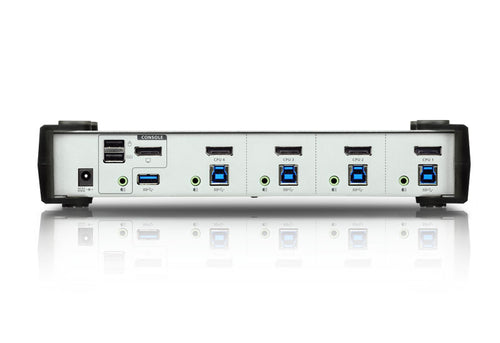 Aten Desktop KVMP Switch 4 Port Single Display DisplayPort w/ audio, Cables Included, 2x USB Port, Selection Via Front Panel - Image 2
