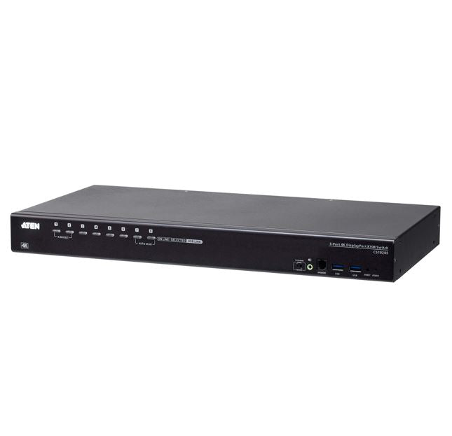 Aten CS19208 8-Port USB 3.0 4K Display Port KVM Switch, Superior video quality, Cascadable to two levels, Multi-display feauture, Video DynaSync™ - Image 1
