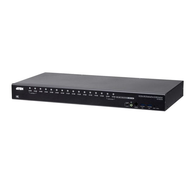 Aten CS19216, 16- Port USB3.0 4K DisplayPort KVM Switch, Superior video quality, Cascadable to two levels-control up to 256 computers, Video DynaSync™ - Image 4