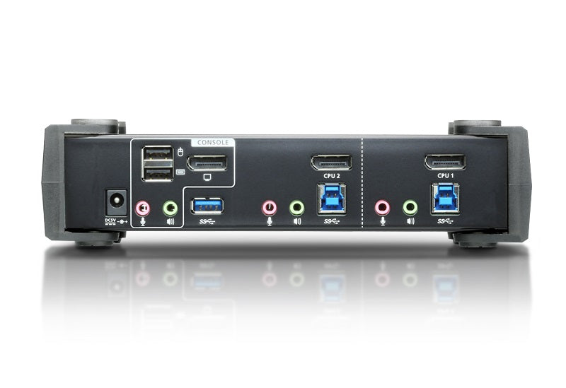 Aten Desktop KVMP Switch 2 Port Single Display 4k DisplayPort w/ audio, Cables Included, 2x USB Port, Selection Via Front Panel - Image 2