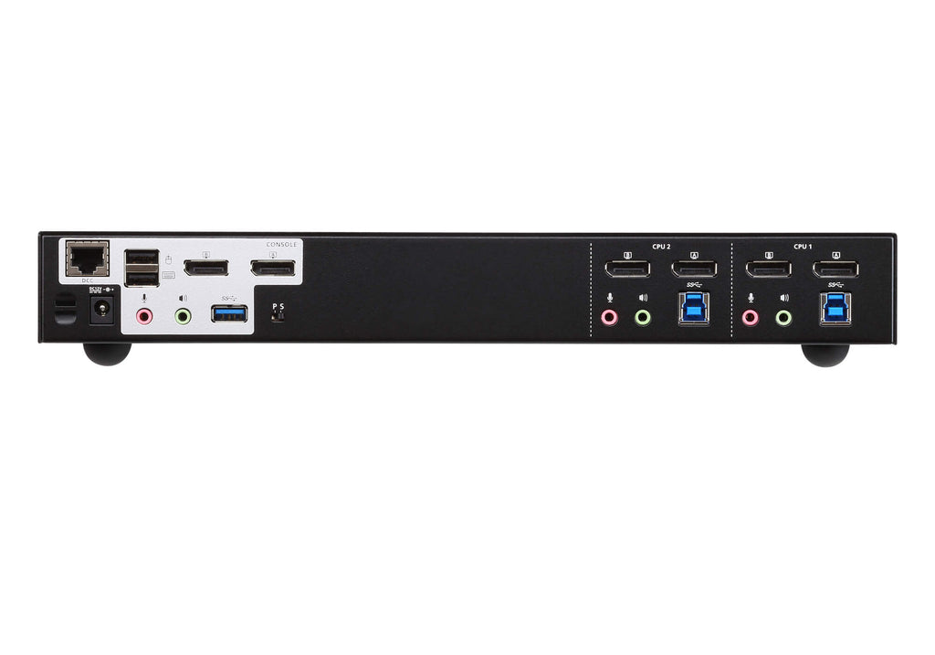 Aten Desktop KVMP Switch 2 Port Dual Display 4k DisplayPort w/ audio, Cables Included, 2x USB Port, Selection Via Front Panel - Image 2