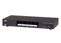 Aten Desktop KVMP Switch 4 Port Dual Display 4k DisplayPort w/ audio, Cables Included, 2x USB Port, Selection Via Front Panel - Image 1