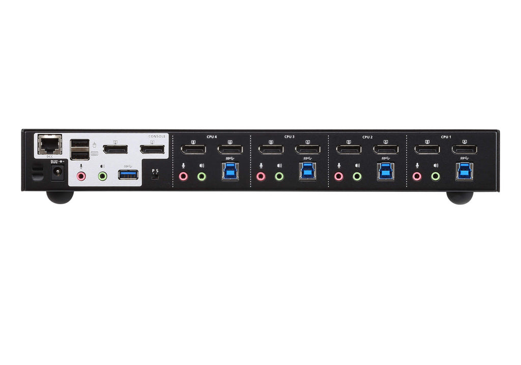 Aten Desktop KVMP Switch 4 Port Dual Display 4k DisplayPort w/ audio, Cables Included, 2x USB Port, Selection Via Front Panel - Image 2