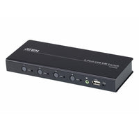 Aten KM Switch 4 Port USB Boundless Switching w/ Audio, Cables Included, Daisy Chain Up to 2 (8 Computers Total) - Image 1