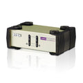 Aten Desktop KVM Switch 2 Port Single Display VGA, Both USB & PS/2 Options, Custom Cables Included, Selection Via Front Panel, - Image 1