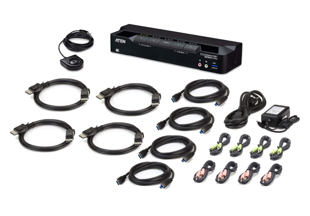 Aten Desktop 4-Port USB 3.0 8K DisplayPort KVMP™ Switch (Cables included) - Image 3