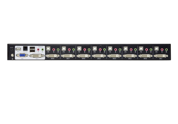 Aten 8 Port USB DVI Dual Link KVM Switch, Video DynaSync, 2.1 Audio, multi-display support by stacking up to four CS1788 units, Mouse and Keyboard emu