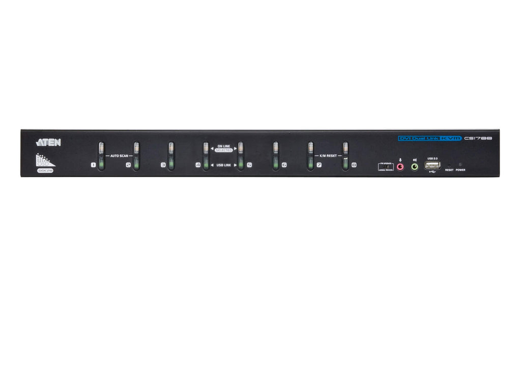 Aten 8 Port USB DVI Dual Link KVM Switch, Video DynaSync, 2.1 Audio, multi-display support by stacking up to four CS1788 units, Mouse and Keyboard emu - Image 3