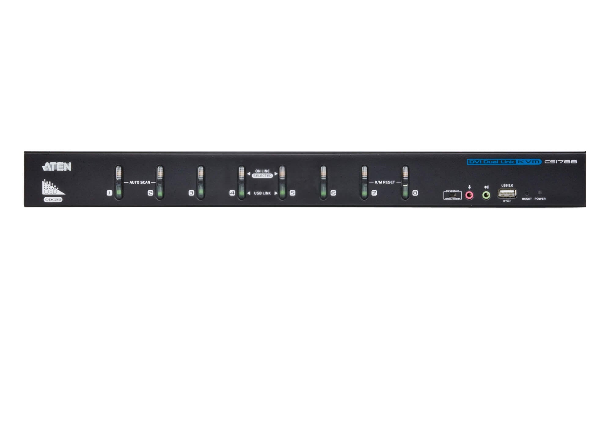 Aten 8 Port USB DVI Dual Link KVM Switch, Video DynaSync, 2.1 Audio, multi-display support by stacking up to four CS1788 units, Mouse and Keyboard emu - Image 3