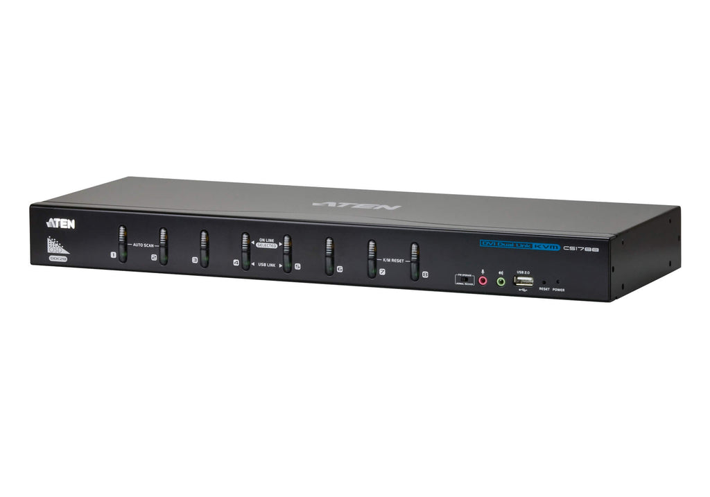 Aten 8 Port USB DVI Dual Link KVM Switch, Video DynaSync, 2.1 Audio, multi-display support by stacking up to four CS1788 units, Mouse and Keyboard emu - Image 4