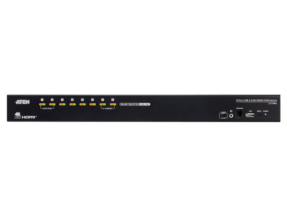 ATEN 8-Port USB2.0 4K HDMI KVM Switch, Supports up to 4K DCI (4096 x 2160 @ 60Hz) and built-in 2-port USB 2.0 hub - Image 2