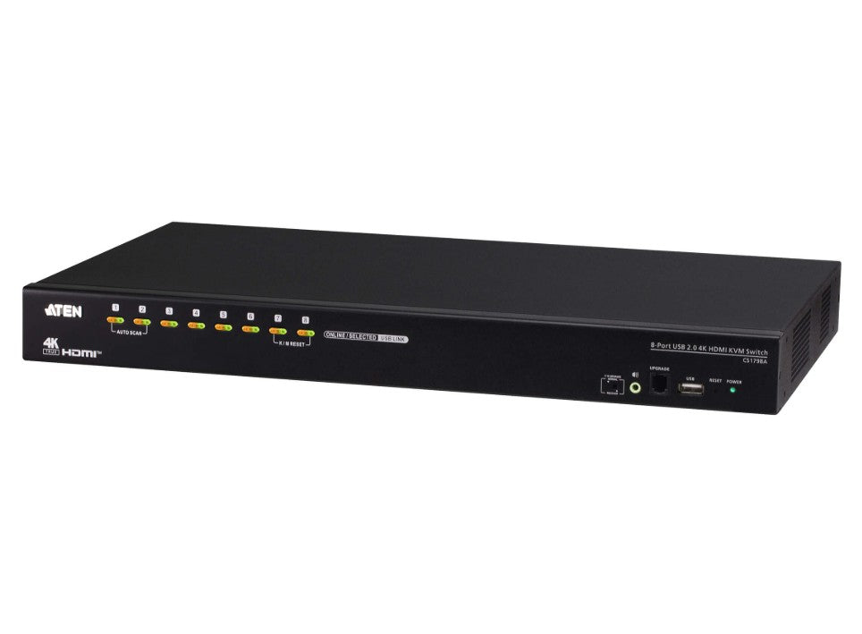 Aten 8-Port USB2.0 4K HDMI KVM Switch, Supports up to 4K DCI (4096 x 2160 @ 60Hz) and built-in 2-port USB 2.0 hub, Supports 3-level cascading - Image 1