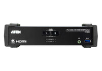 Aten Desktop KVMP Switch 2 Port Single Display 4k HDMI w/ audio mixer mode, Cables Included, Selection Via Front Panel - Image 3