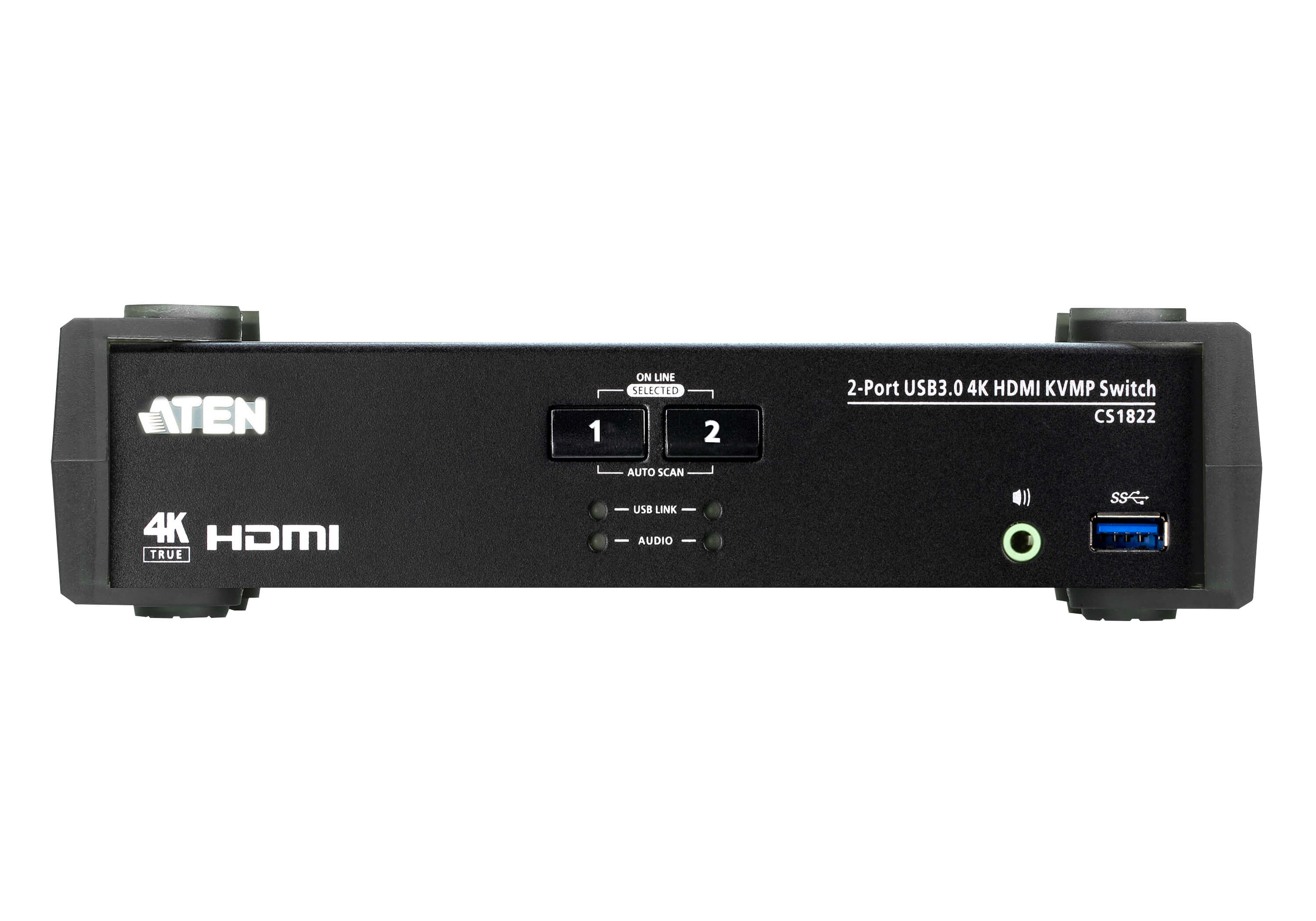 Aten Desktop KVMP Switch 2 Port Single Display 4k HDMI w/ audio mixer mode, Cables Included, Selection Via Front Panel - Image 3