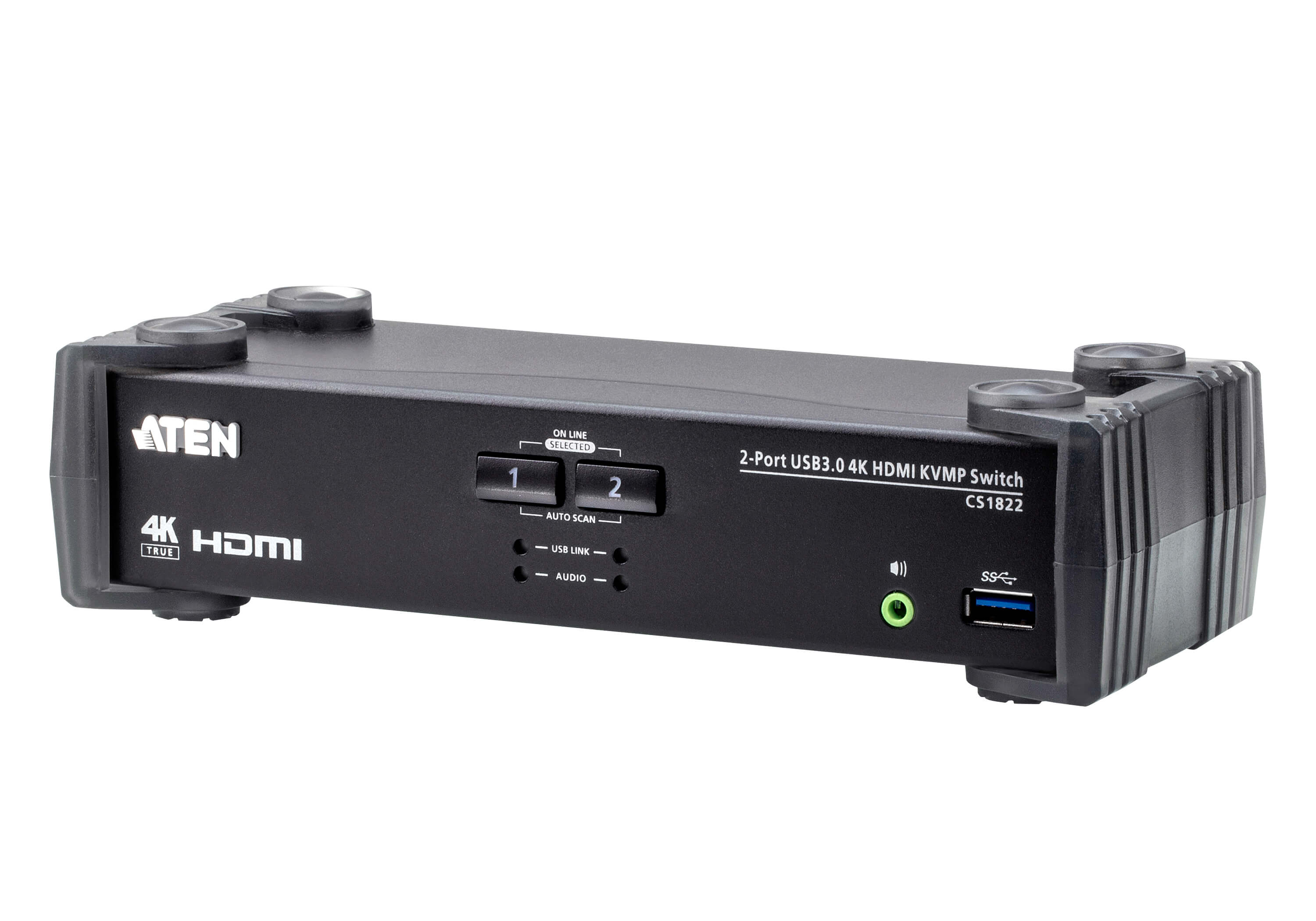Aten Desktop KVMP Switch 2 Port Single Display 4k HDMI w/ audio mixer mode, Cables Included, Selection Via Front Panel - Image 4
