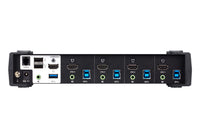Aten Desktop KVMP Switch 4 Port Single Display 4k HDMI w/ audio mixer mode, Cables Included, Selection Via Front Panel - Image 2
