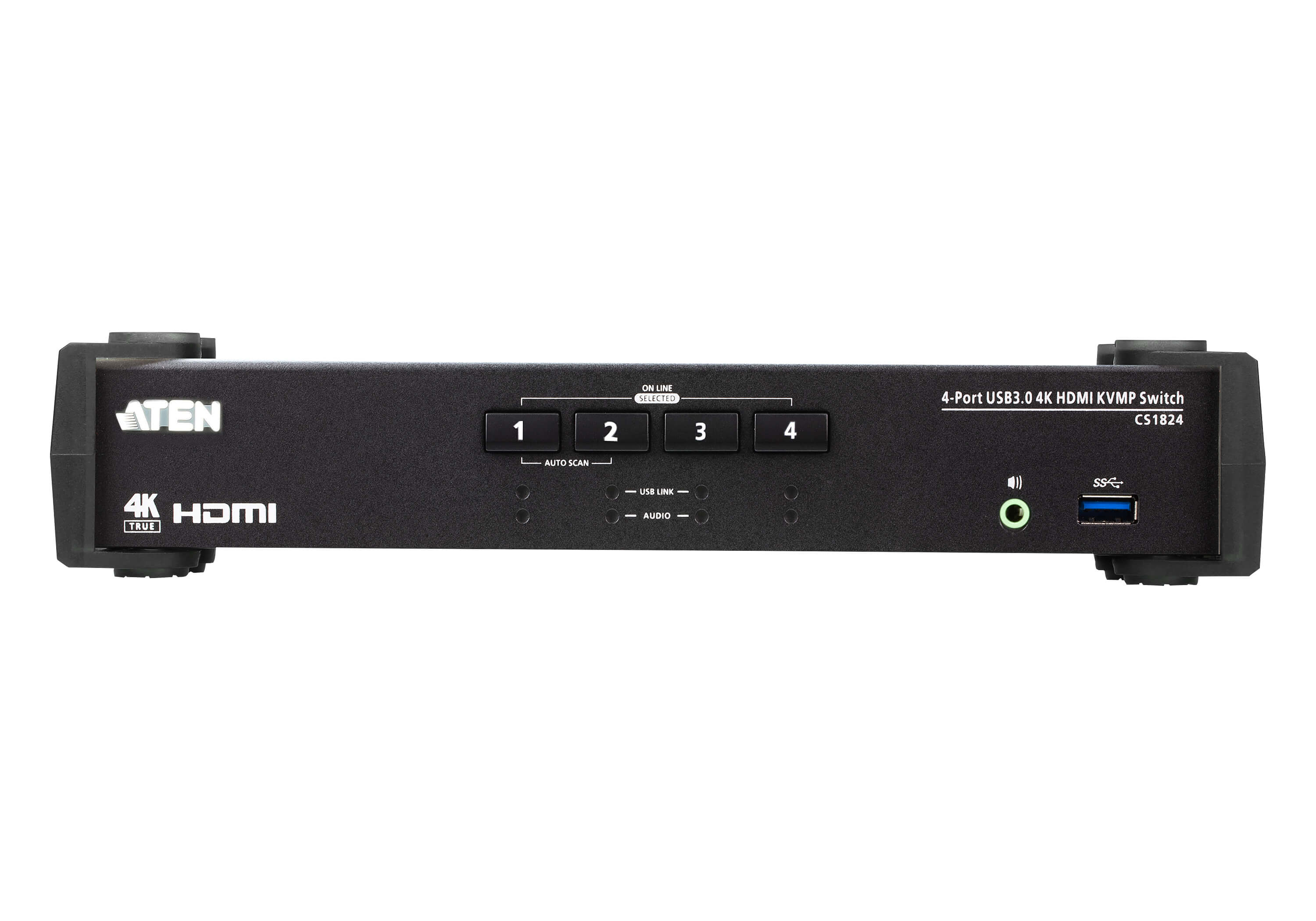 Aten Desktop KVMP Switch 4 Port Single Display 4k HDMI w/ audio mixer mode, Cables Included, Selection Via Front Panel - Image 3