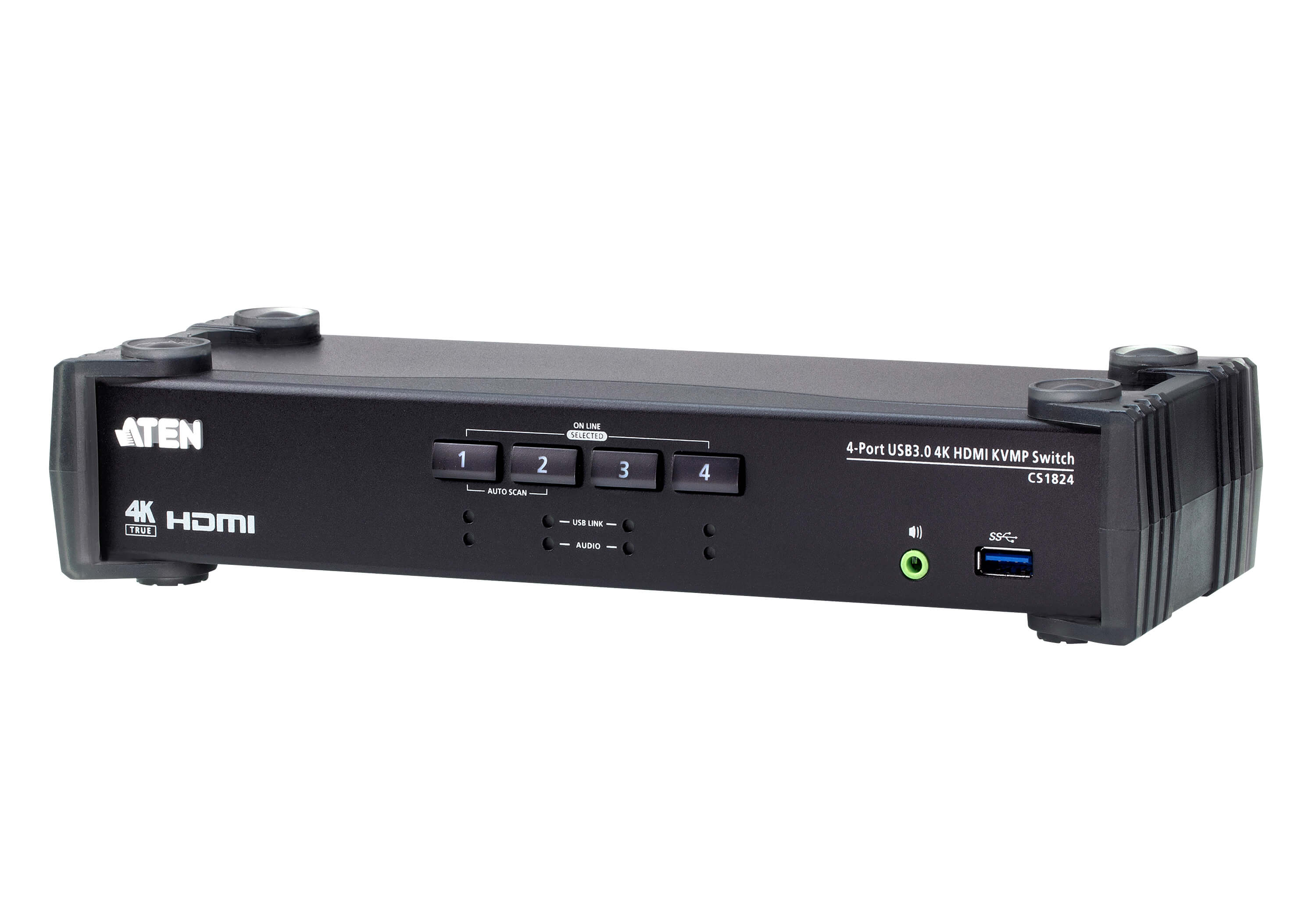 Aten Desktop KVMP Switch 4 Port Single Display 4k HDMI w/ audio mixer mode, Cables Included, Selection Via Front Panel - Image 4