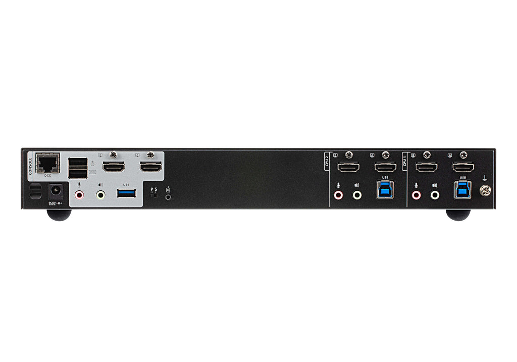 Aten Desktop KVMP Switch 2 Port Dual Display 4k HDMI w/ audio, Cables Included, 2x USB Port, Selection Via Front Panel - Image 2