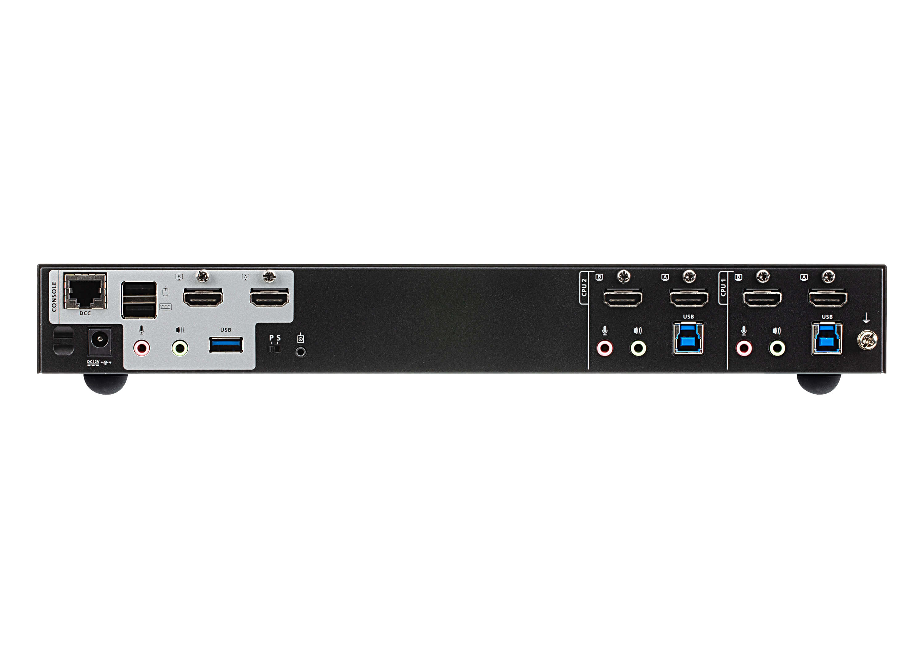 Aten Desktop KVMP Switch 2 Port Dual Display 4k HDMI w/ audio, Cables Included, 2x USB Port, Selection Via Front Panel - Image 2