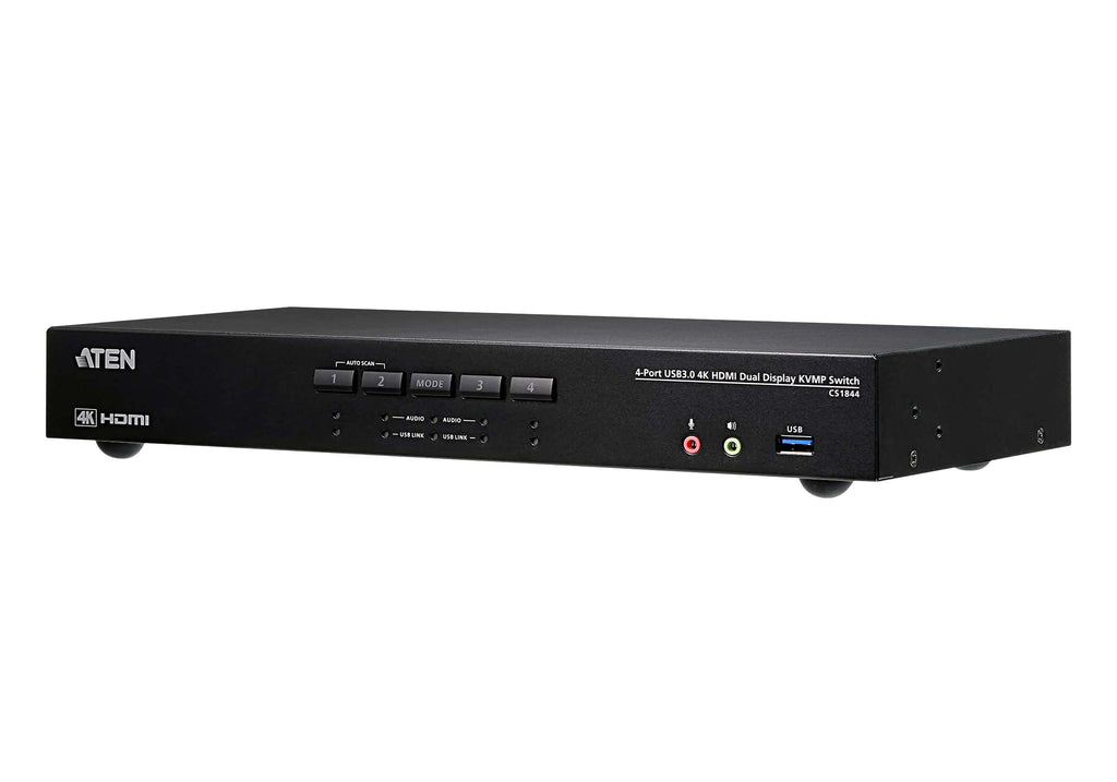 Aten Desktop KVMP Switch 4 Port Dual Display 4k HDMI w/ audio, Cables Included, 2x USB Port, Selection Via Front Panel - Image 4