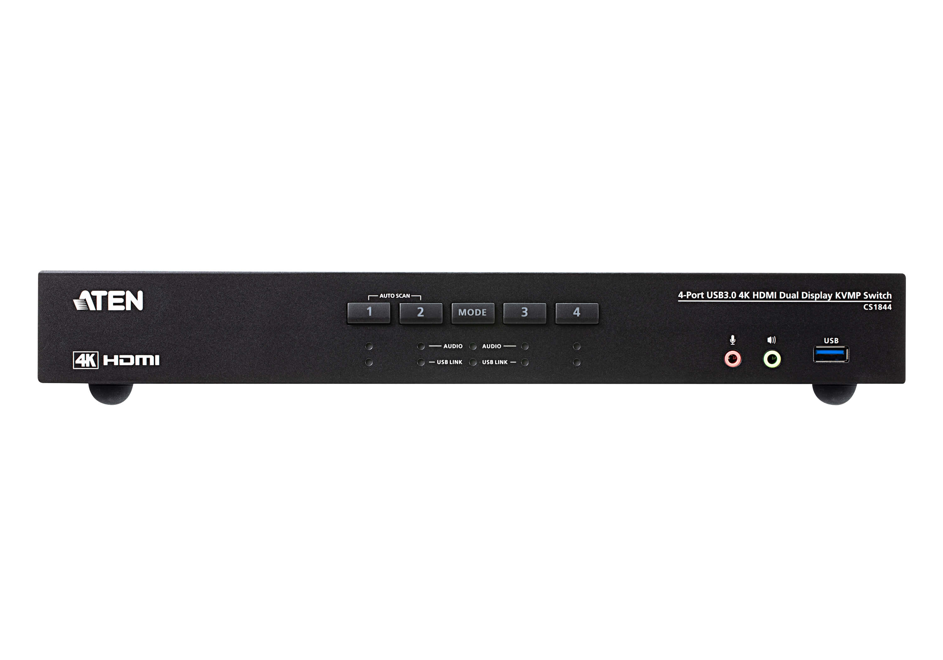 Aten Desktop KVMP Switch 4 Port Dual Display 4k HDMI w/ audio, Cables Included, 2x USB Port, Selection Via Front Panel - Image 3