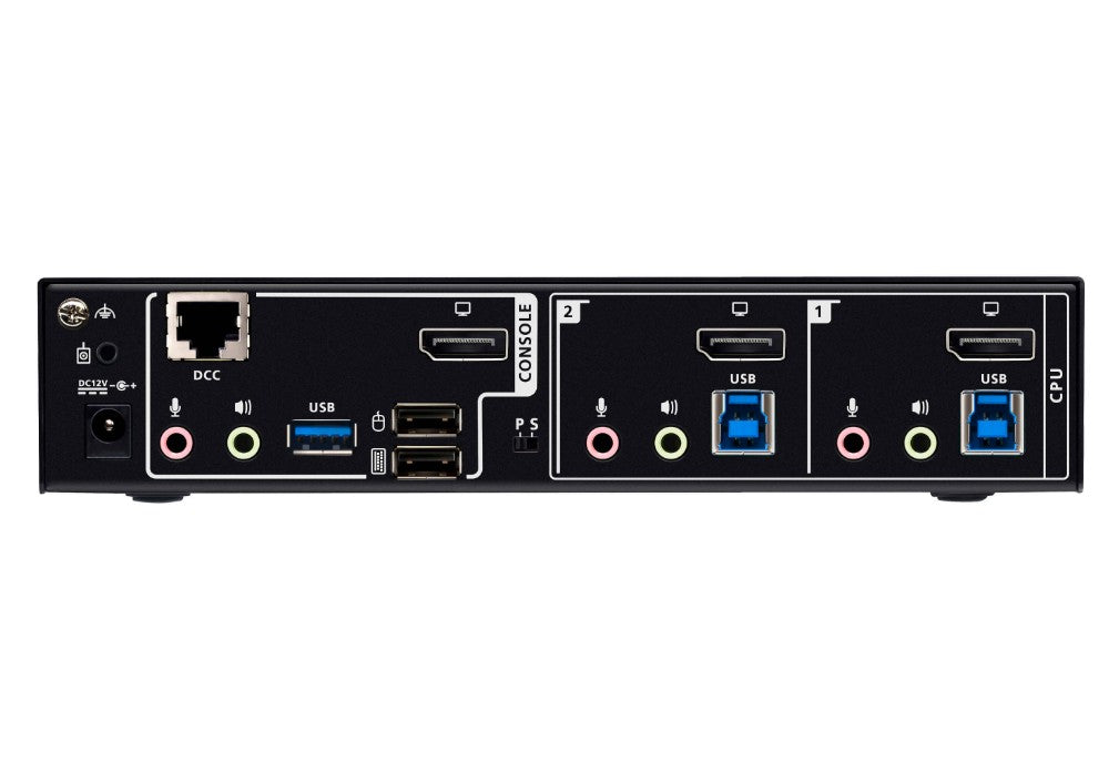 Aten 2-Port USB 3.0 8K DisplayPort KVMP™ Switch, Up to 7680 × 4320 @ 60 Hz, 5120 × 2880 @ 60 Hz, Supports daisy-chaining and displa (Cables included) - Image 2