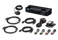 Aten 2-Port USB 3.0 8K DisplayPort KVMP™ Switch, Up to 7680 × 4320 @ 60 Hz, 5120 × 2880 @ 60 Hz, Supports daisy-chaining and displa (Cables included) - Image 3